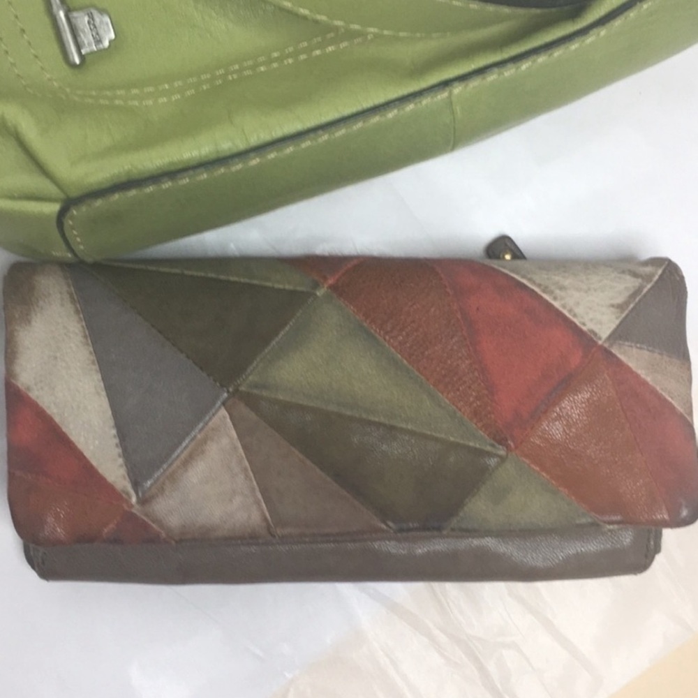 Fossil leather patchwork wallet